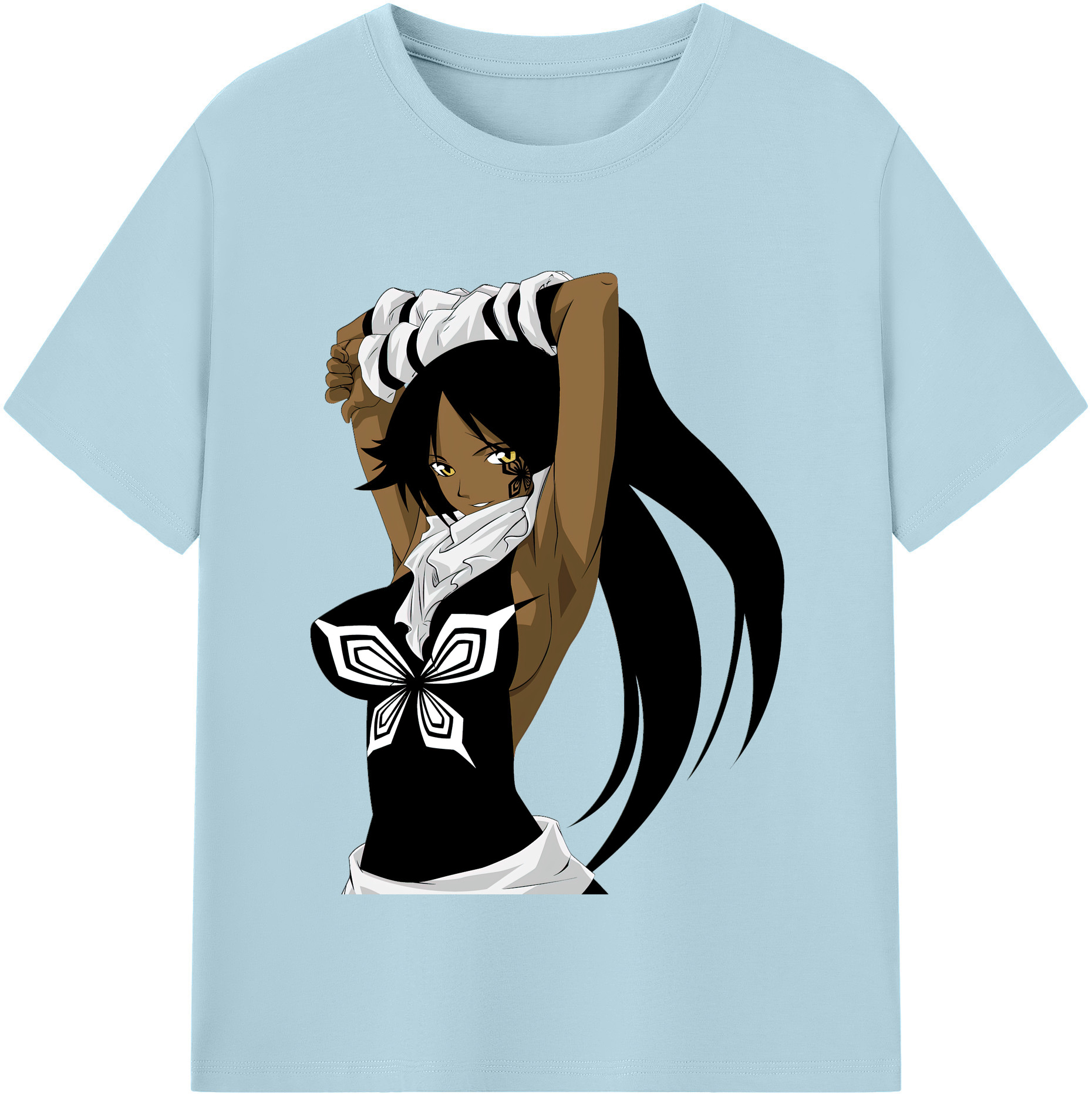 （画像用） ブリーチ 四楓院 夜一（しほういん よるいち） BLEACH Shihouin Yoruichi 綿100％半袖Tシャツ（フロントプリント）